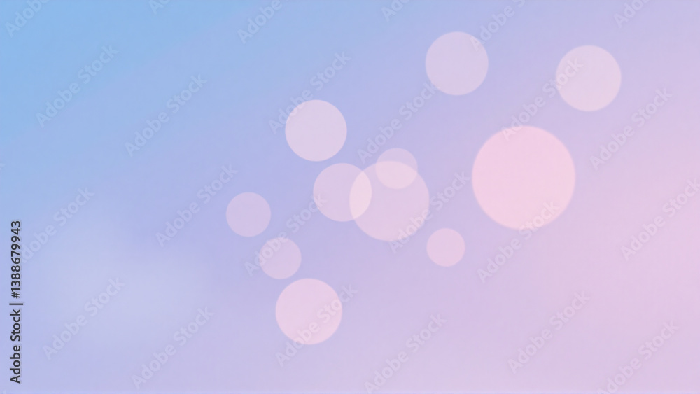 Sticker soft pastel gradient background in blue and pink with bokeh lights. dreamy and gentle backdrop with 