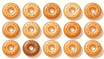 Obraz premium Assorted Delicious Donuts A Collection of Sweet Treats