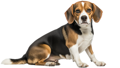 Beagle Sitting, Looking Forward