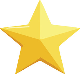 Obraz premium Golden star isolated. Christmas stars of various shapes. Realistic 3d metallic