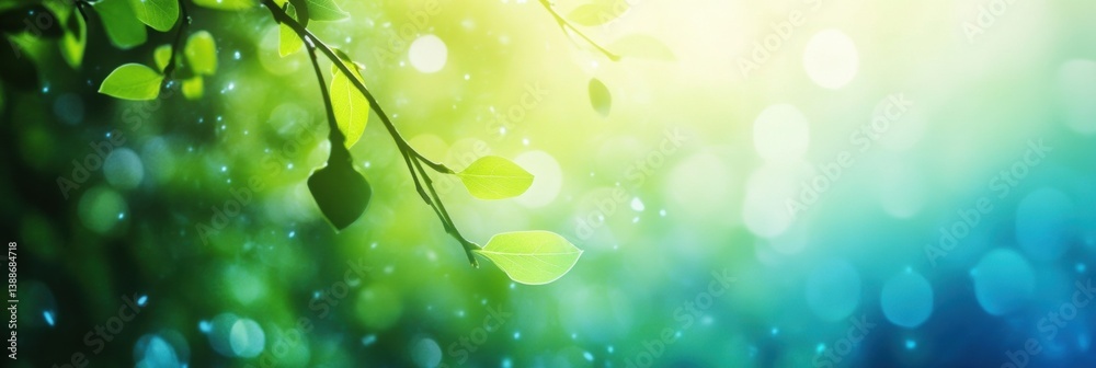 Poster smooth gradient background showcasing a blend of deep blue and fresh green with a modern health and 