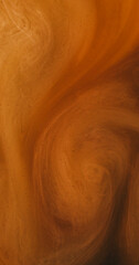 Abstract mist. Drop ink. Defocused yellow orange color cloud swirl texture in water blend liquid vapor floating on art creative background.