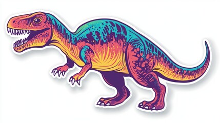 Naklejka premium Colorful Tyrannosaurus Rex illustration.
