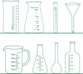 chemical bottle icon set