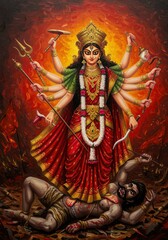 Fototapeta premium Ma Durga, or the Indian festival in Bengal 