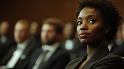 The diplomat leans slightly forward a look of determination on their face as they articulate key points to an attentive audience