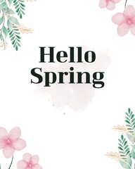 spring greeting card with flowers
