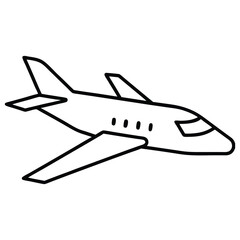 Airplane line art vector illustration 