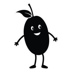 Mango funny character silhouette vector illustration 