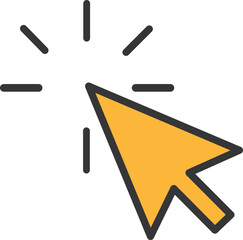 Computer mouse click cursor icon set. Hand and arrow pointer cursor -