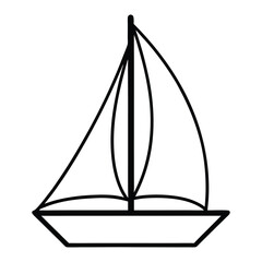 Sailboat line art vector illustration 