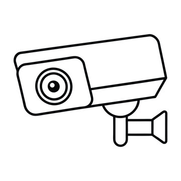 recommend clip art: Security camera  line art vector illustration 