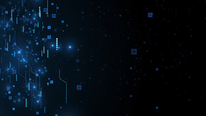 Abstract Blue Digital Network Technology Background