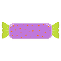 Illustration of Cute Halloween Sweet Candy with Cartoon Design. Vector Clipart.