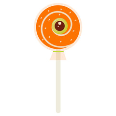 Illustration of Cute Halloween Sweet Candy with Cartoon Design. Vector Clipart.