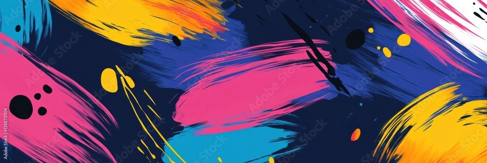 Poster Dynamic strokes of vibrant colors form an expressive abstract background filled with creativity and artistic energy