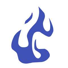 Naklejka premium Vector cartoon of blue fire