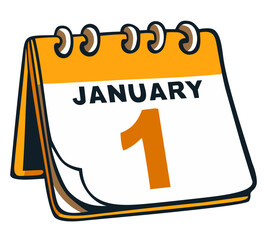 New year calendar. Editable color vector