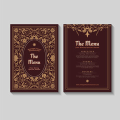 Vintage Floral Restaurant Menu Illustration