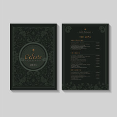 Vintage Floral Restaurant Menu Illustration