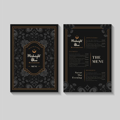 Vintage Floral Restaurant Menu Illustration