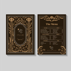 Vintage Floral Restaurant Menu Illustration