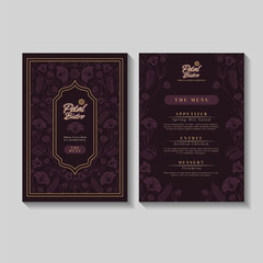 Vintage Floral Restaurant Menu Illustration