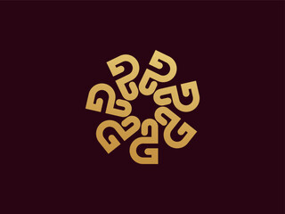 Letter P flower logo template vector