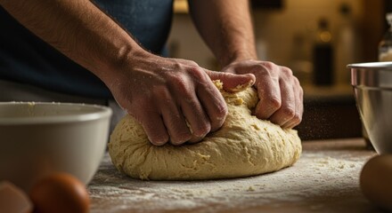 Kneading Dough: Culinary Preparation