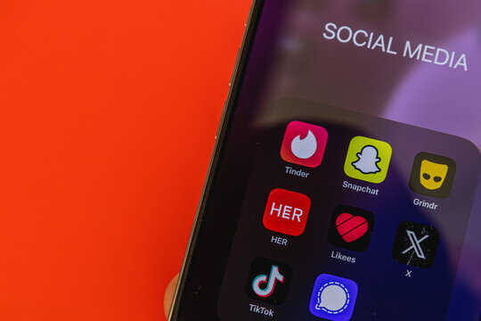 03.26.25 Lviv Ukraine Popular social media apps displayed on mobile device screen