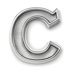 3D Silver Metal Alphabet Typography: Modern Uppercase Font Design with Shiny Decorative Elements for Branding