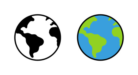 Vector Planet Earth Flat Design Icon