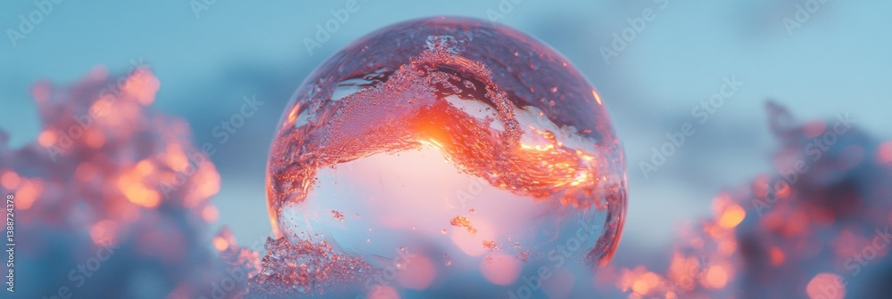 Leinwandbilder ethereal liquid dynamics cinematic glass sphere visualization for immersive digital storytelling and