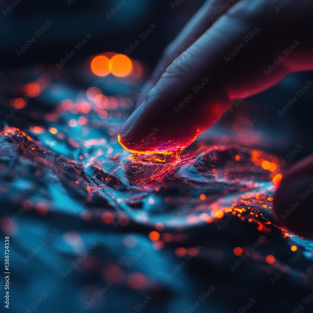 Poster Generative AI Breakthrough Immersive Digital Interaction Visualizing Advanced Technological Connectivity with Luminescent Molecular Neural Network Dynamics