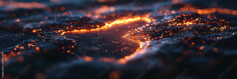 Poster Quantum Fintech Visualization Immersive AI-Driven Market Analysis with Glowing Neural Network Pathways - Algorithmic Trading Breakthrough in Digital Finance Transformation