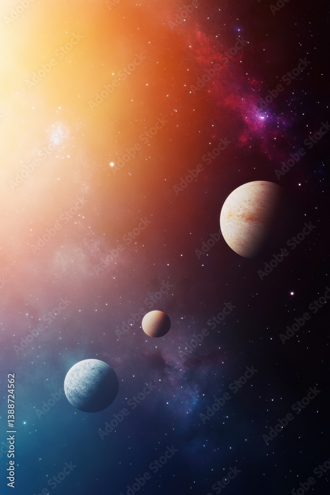 Poster immersive cosmic exploration ethereal planetary visualization for next-gen science education and dig