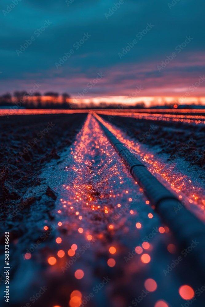 Poster Digital Agricultural Revolution Illuminated Blockchain Connectivity in Smart Farming - Transformative Tech Visualization of Agricultural Supply Chain Optimization