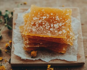 Artisanal Raw Honeycomb Harvest Sustainable Wellness Aesthetic Capturing Organic Texture, Natural Food for Holistic Lifestyle Branding