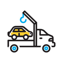 Vector multi color icon for Wrecker