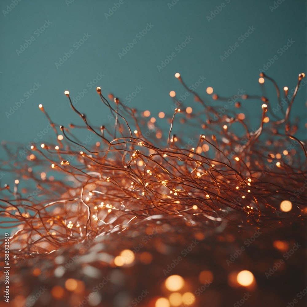 Leinwandbilder Quantum Neural Networks Copper Wire Neuromorphic Computing Visualization - Innovative AI Infrastructure Design for Next-Generation Technological Breakthrough