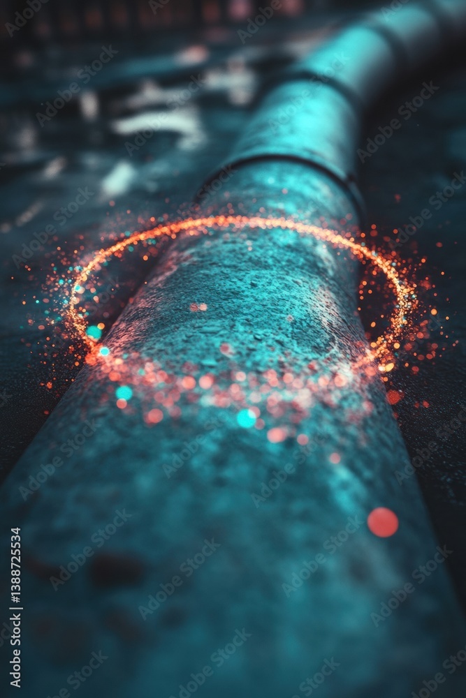 Aufkleber Immersive IoT Water Infrastructure Visualization Predictive Maintenance Holographic Data Overlay with Advanced Sensor Mapping and Digital Analytics Technology