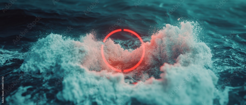 Poster immersive maritime defense tech ai-powered underwater surveillance with cinematic targeting visualiz