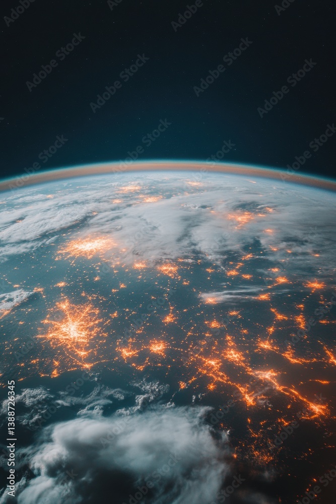 Aufkleber Quantum Connectivity Next-Gen Global Digital Infrastructure Visualization - Immersive AI-Enhanced Planetary Network Mapping for Transformative Business Intelligence