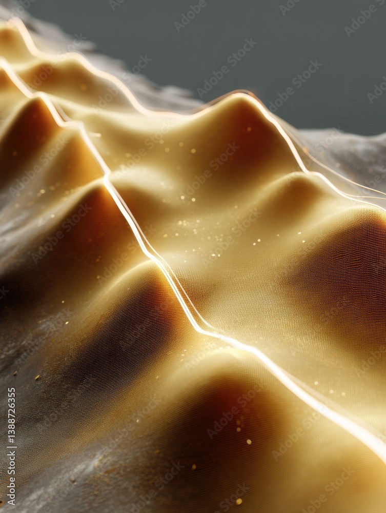 Leinwandbilder topographic financial landscape minimalist data visualization of economic fluctuations with golden i