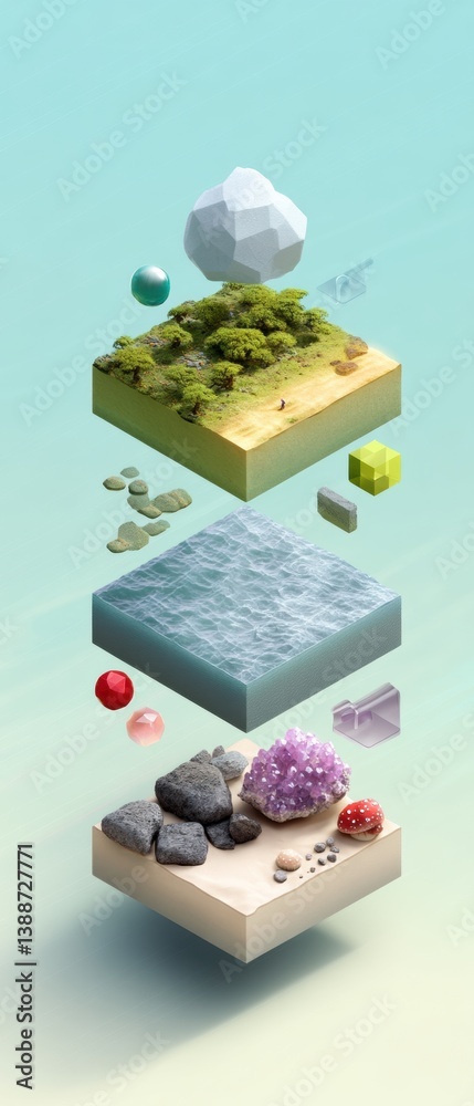 Poster Metaverse Ecosystem Design Immersive Geospatial Visualization of Layered Environmental Microworlds - Next-Gen Digital Terrain Modeling and Creative Spatial Storytelling