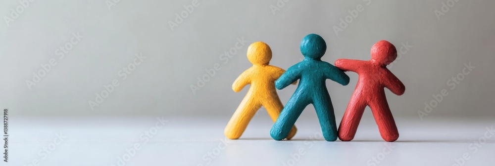 Aufkleber collaborative workforce dynamics empowering inclusive team connectivity through vibrant clay figurin