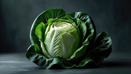 Obraz premium Dramatic Iceberg Lettuce Photography with Cinematic Lighting and High Contrast Details