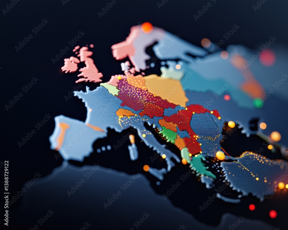 Aufkleber Geospatial Intelligence Visualization Illuminated Global Network Mapping Reveals Cutting-Edge Digital Economic Connectivity for Strategic International Investment