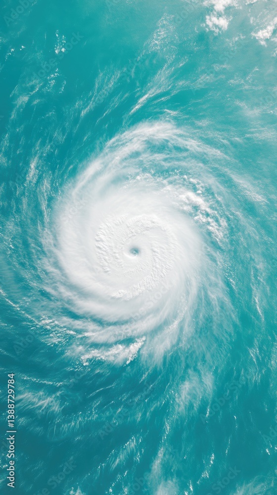 Aufkleber climate resilience visualization satellite imagery of powerful hurricane revealing advanced meteorol