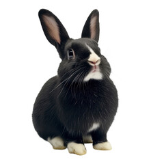 Obraz premium Adorable Black and White Baby Rabbit Fluffy Fur Cute Pet Domestic Bunny